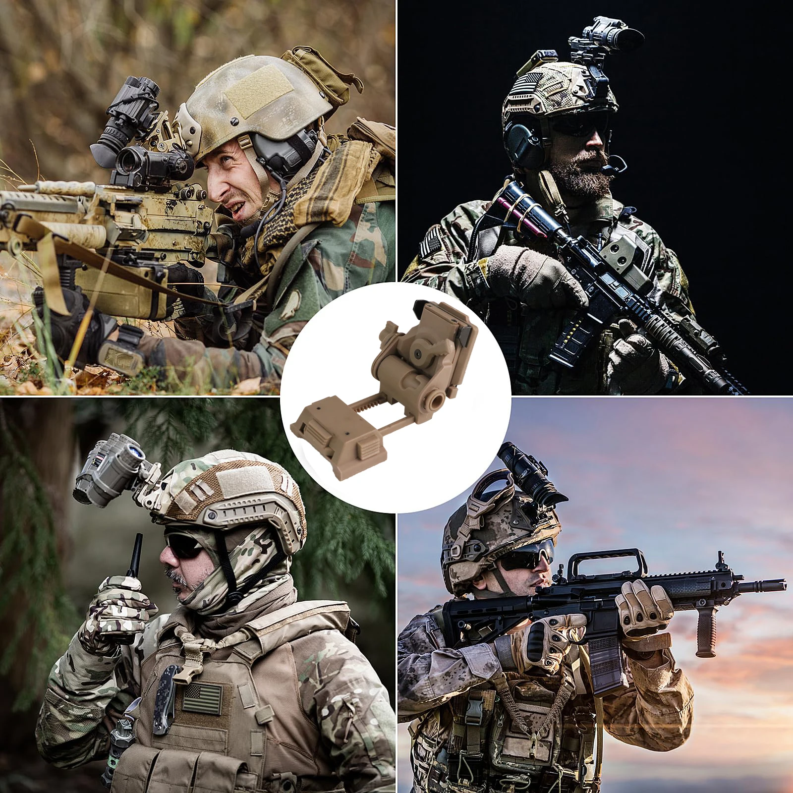 BOOIU New L4G24 NVG Tactical Helmet Mount Metal/Nylon Holder Bracket For PVS15/18 Goggles Night Vision Stent Helmet Accessories