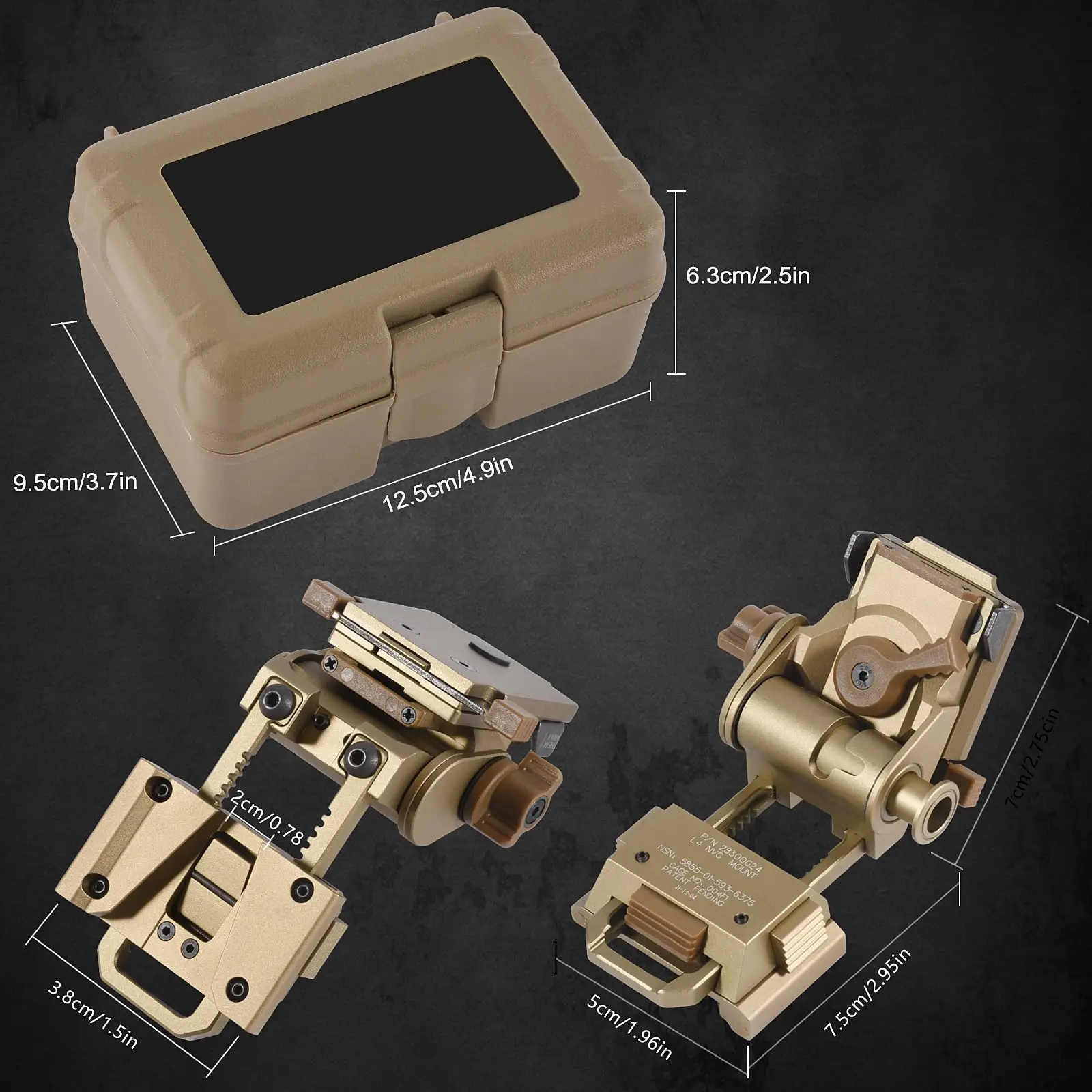 BOOIU New L4G24 NVG Tactical Helmet Mount Metal/Nylon Holder Bracket For PVS15/18 Goggles Night Vision Stent Helmet Accessories