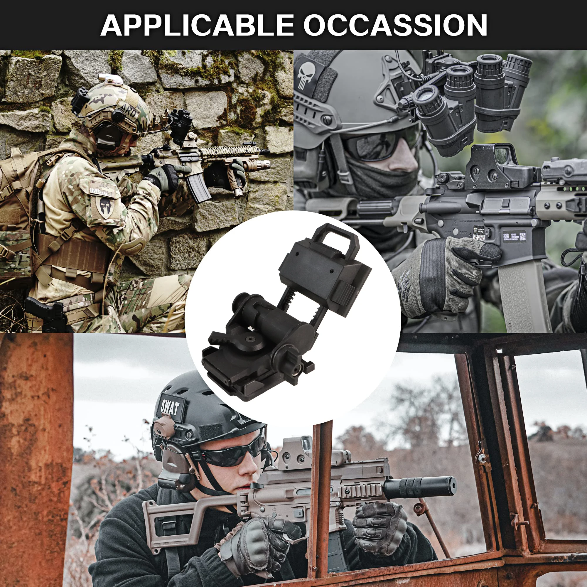 BOOIU New L4G24 NVG Tactical Helmet Mount Metal/Nylon Holder Bracket For PVS15/18 Goggles Night Vision Stent Helmet Accessories