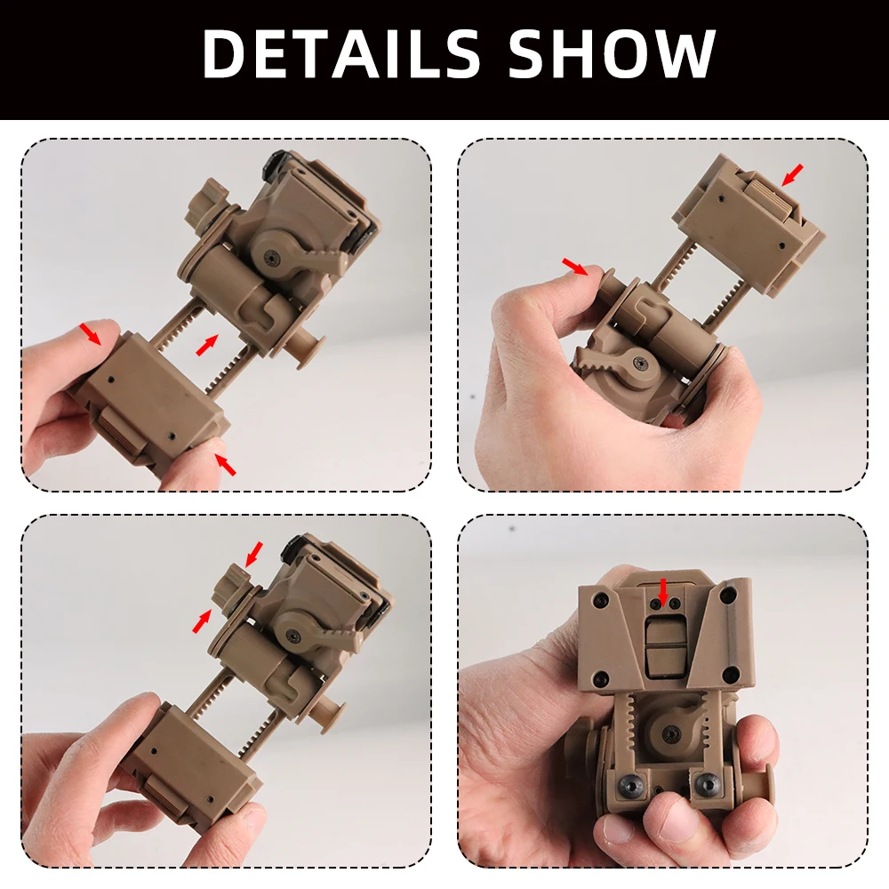BOOIU New L4G24 NVG Tactical Helmet Mount Metal/Nylon Holder Bracket For PVS15/18 Goggles Night Vision Stent Helmet Accessories