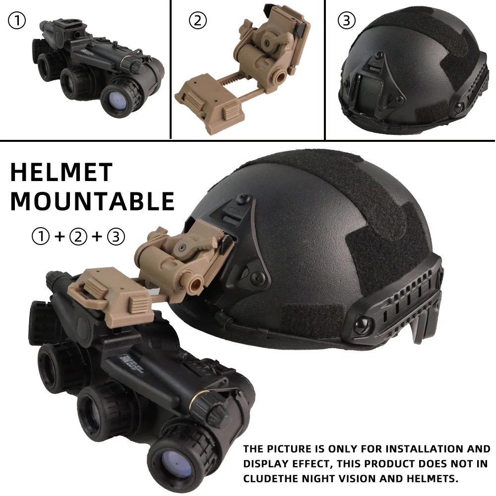 BOOIU New L4G24 NVG Tactical Helmet Mount Metal/Nylon Holder Bracket For PVS15/18 Goggles Night Vision Stent Helmet Accessories