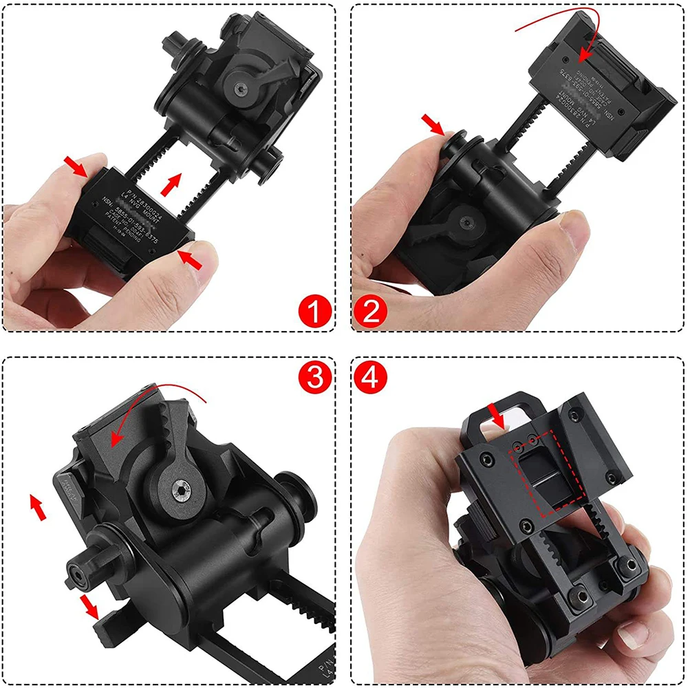 BOOIU New L4G24 NVG Tactical Helmet Mount Metal/Nylon Holder Bracket For PVS15/18 Goggles Night Vision Stent Helmet Accessories