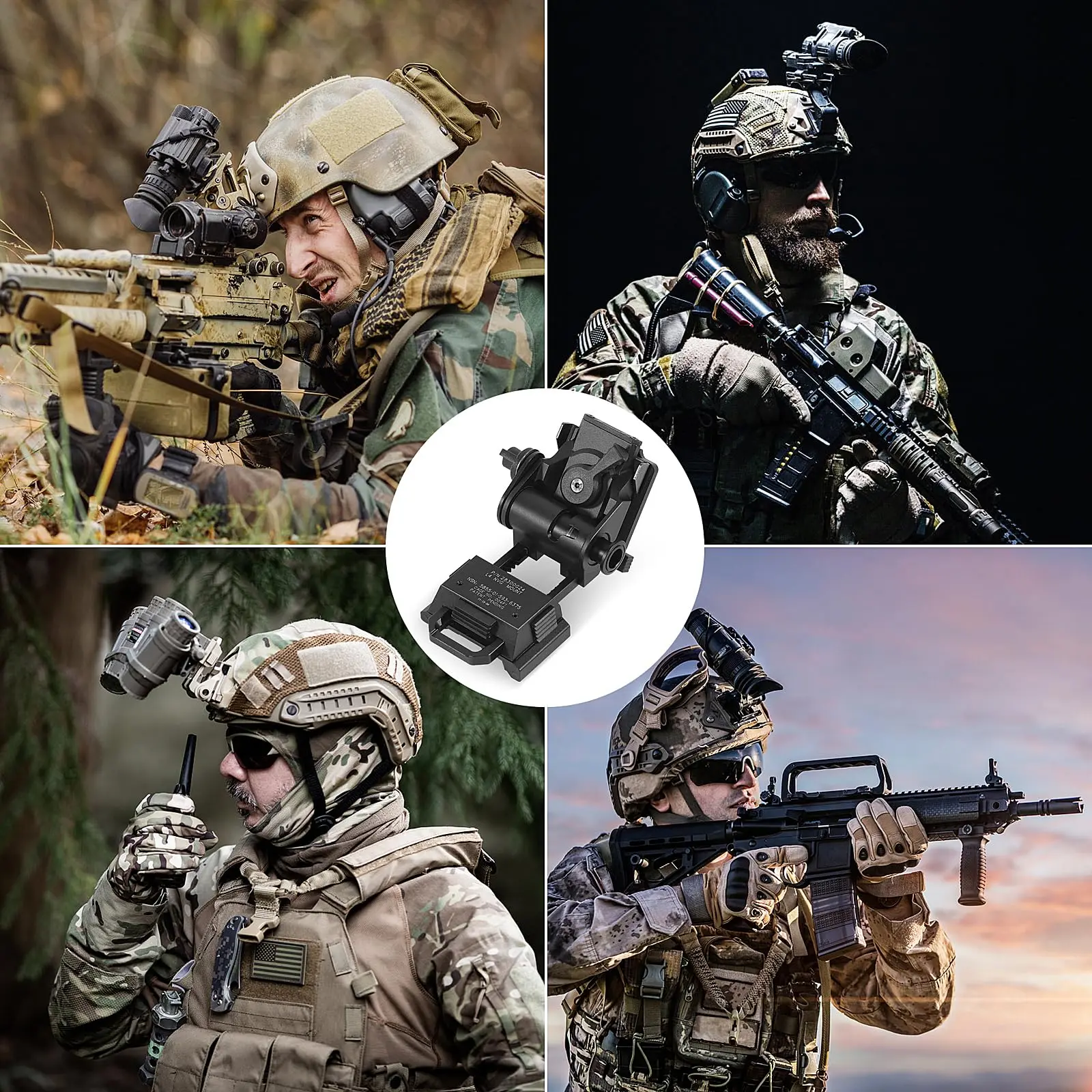BOOIU New L4G24 NVG Tactical Helmet Mount Metal/Nylon Holder Bracket For PVS15/18 Goggles Night Vision Stent Helmet Accessories