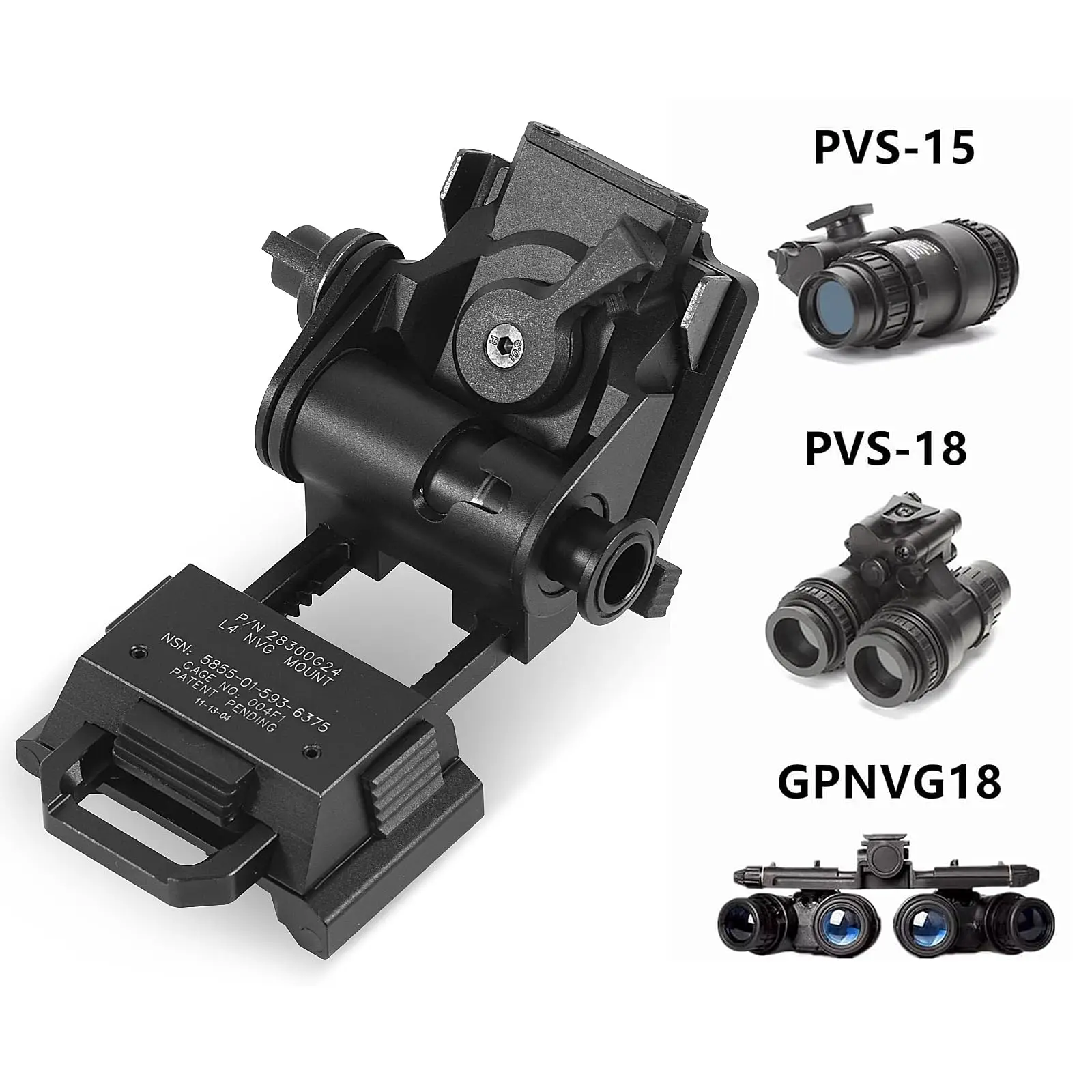BOOIU New L4G24 NVG Tactical Helmet Mount Metal/Nylon Holder Bracket For PVS15/18 Goggles Night Vision Stent Helmet Accessories