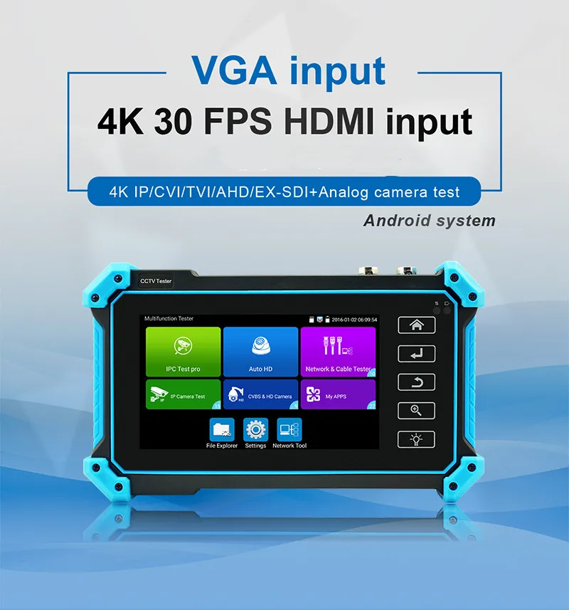 5.4" CCTV Tester Monitor Analog Camera Tester 8K IP Camera Tester IPC-5200C Plus PTZ VGA HDMI Input Cable Tracer PoE CCTV Tester