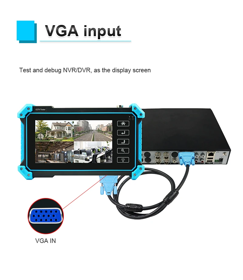 5.4" CCTV Tester Monitor Analog Camera Tester 8K IP Camera Tester IPC-5200C Plus PTZ VGA HDMI Input Cable Tracer PoE CCTV Tester