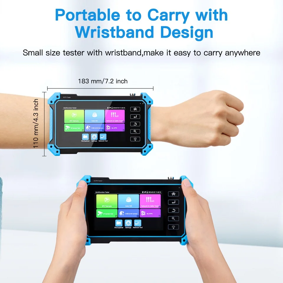 5.4" CCTV Tester Monitor Analog Camera Tester 8K IP Camera Tester IPC-5200C Plus PTZ VGA HDMI Input Cable Tracer PoE CCTV Tester