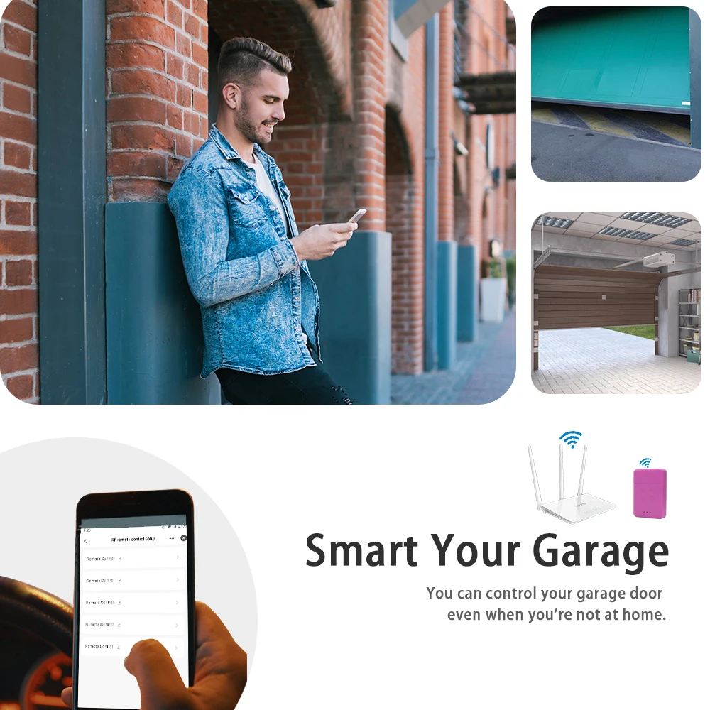 Mhouse GTX4 TX3 TX4 Tuya Smart APP Remote Control 433.92mhz Transmitter Garage Door Opener RF+WIFI 2-in-1 Controller