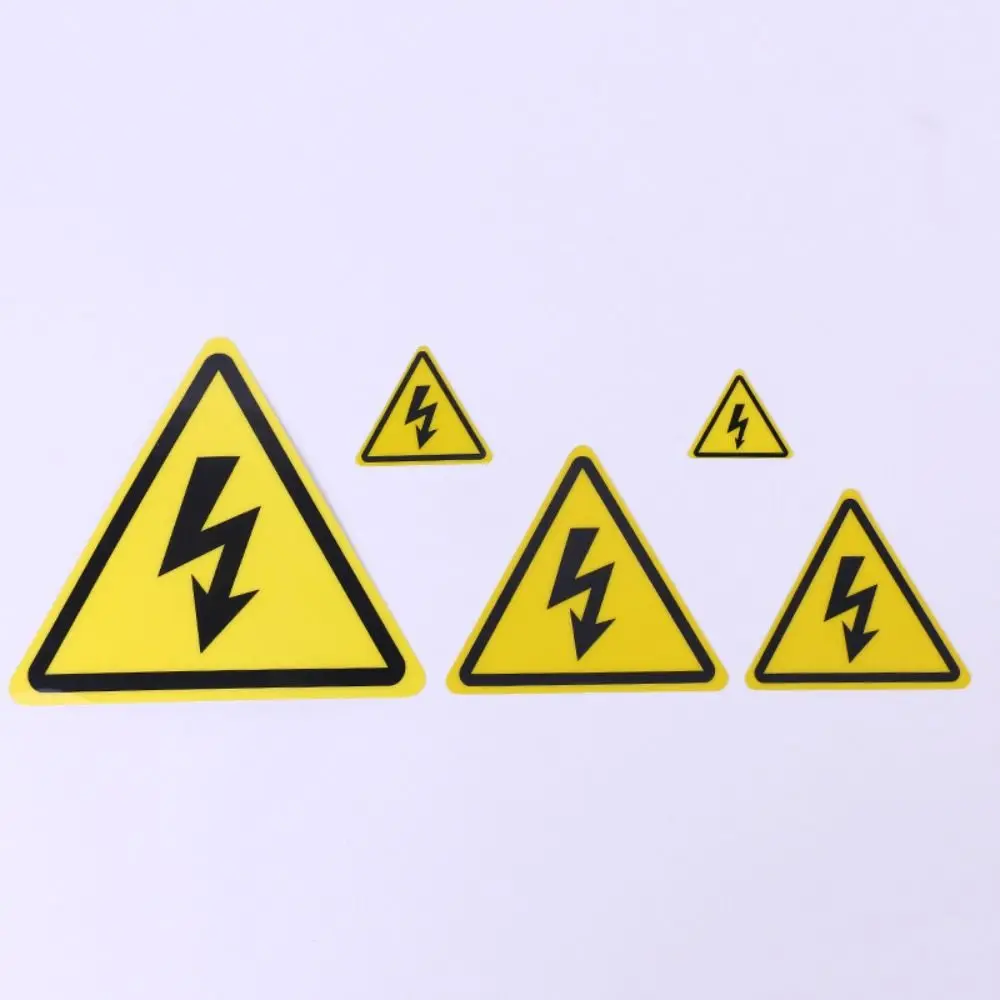 5pcs Yellow Warning Sticker 3.6/5/8/10/15cm Accessories Electrical Shock Hazard Danger Notice Danger Forelectric Box