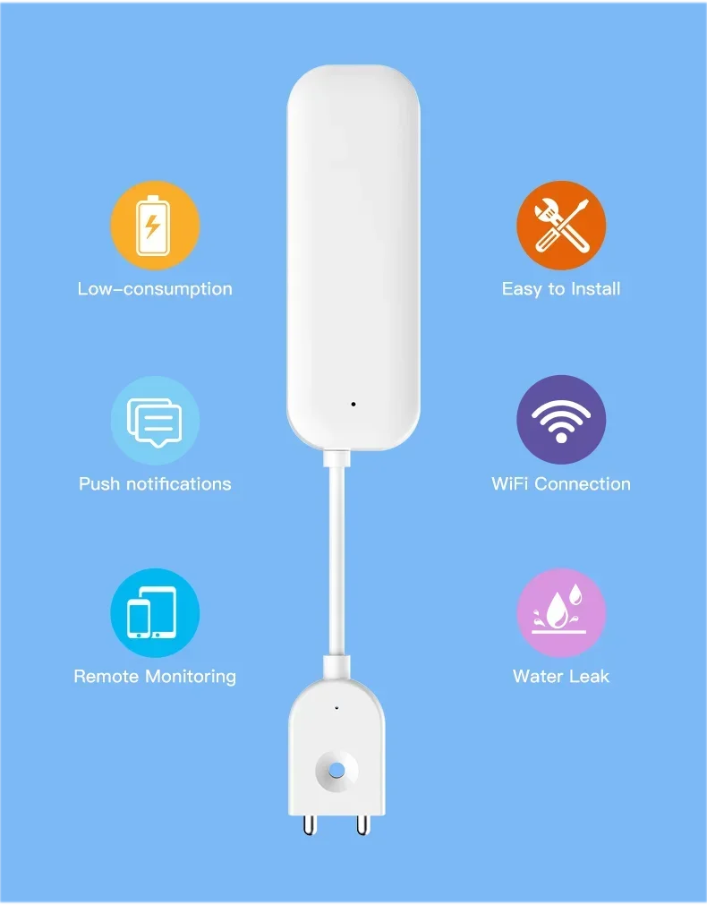 Tuya Smart WIFI Water Leakage Sensor Alarm Water Level Detector Flood Leakage Sensor APP Remote Control Security Alarm System