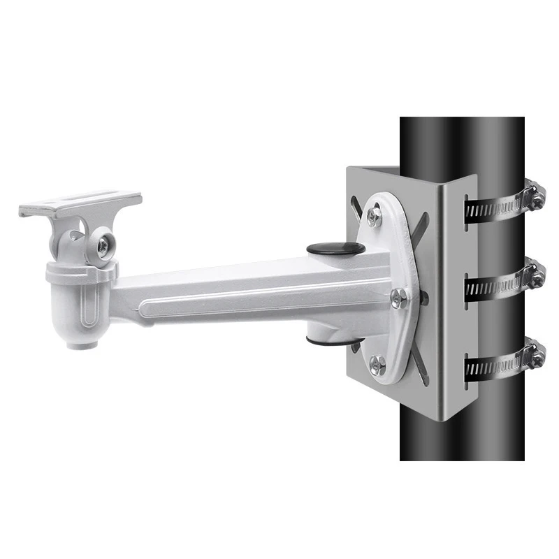 1 Set For Outdoor Pole Monitoring Bracket Univsesial Adapter Plate 100/200mm Long Hoop With Stainless Steel Camera Mount Panel