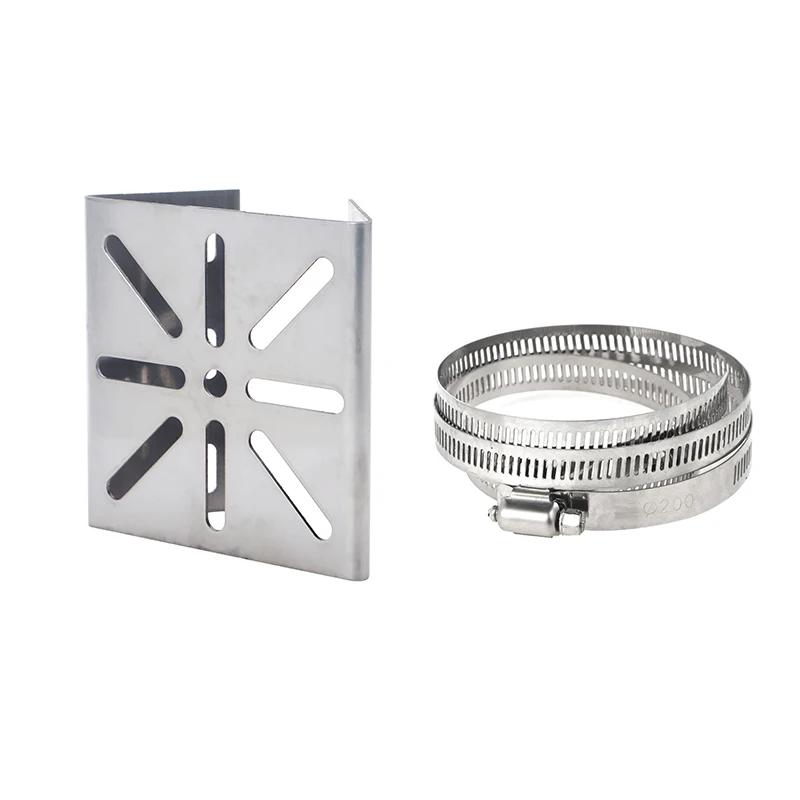 1 Set For Outdoor Pole Monitoring Bracket Univsesial Adapter Plate 100/200mm Long Hoop With Stainless Steel Camera Mount Panel