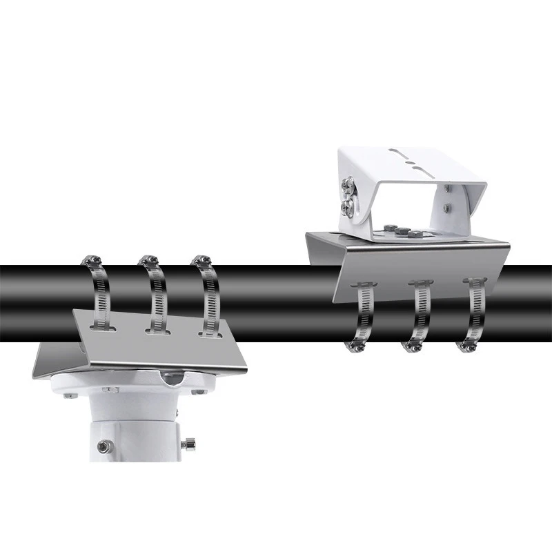 1 Set For Outdoor Pole Monitoring Bracket Univsesial Adapter Plate 100/200mm Long Hoop With Stainless Steel Camera Mount Panel