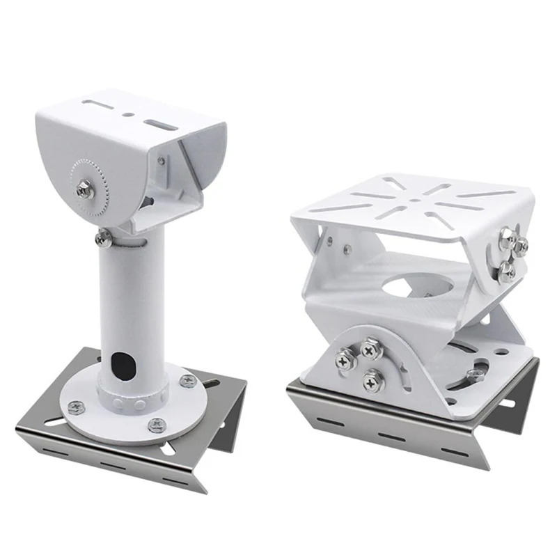 1 Set For Outdoor Pole Monitoring Bracket Univsesial Adapter Plate 100/200mm Long Hoop With Stainless Steel Camera Mount Panel
