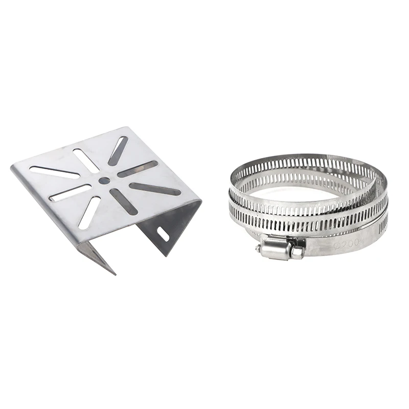 1 Set For Outdoor Pole Monitoring Bracket Univsesial Adapter Plate 100/200mm Long Hoop With Stainless Steel Camera Mount Panel