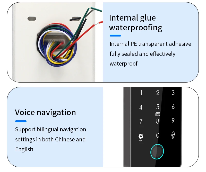 Dual RFID 125Khz+13.56MHz NFC APP Outdoor Fingerprint Access Control Keypad IP67 Waterproof Biometrics Door Opener with Gateway
