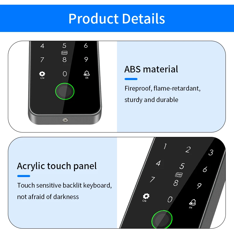 Dual RFID 125Khz+13.56MHz NFC APP Outdoor Fingerprint Access Control Keypad IP67 Waterproof Biometrics Door Opener with Gateway