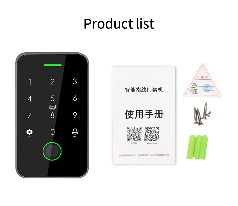 Dual RFID 125Khz+13.56MHz NFC APP Outdoor Fingerprint Access Control Keypad IP67 Waterproof Biometrics Door Opener with Gateway
