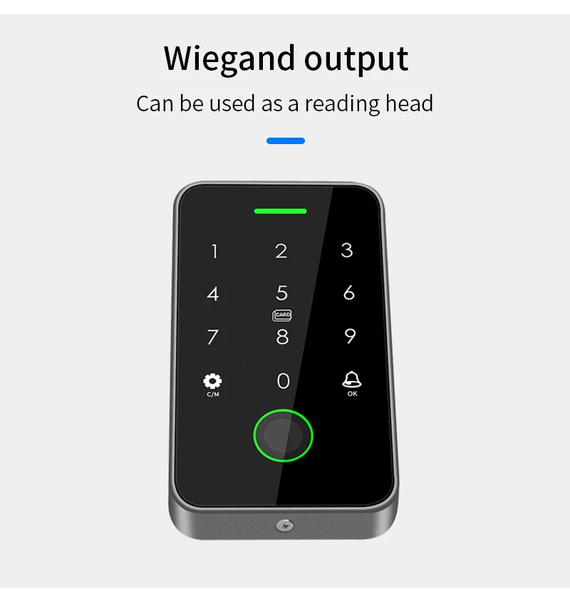 Dual RFID 125Khz+13.56MHz NFC APP Outdoor Fingerprint Access Control Keypad IP67 Waterproof Biometrics Door Opener with Gateway