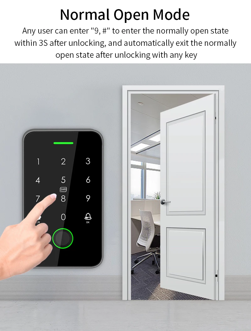 Dual RFID 125Khz+13.56MHz NFC APP Outdoor Fingerprint Access Control Keypad IP67 Waterproof Biometrics Door Opener with Gateway