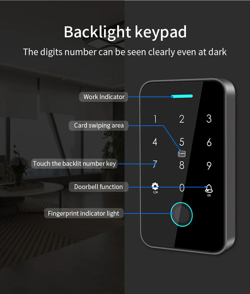 Dual RFID 125Khz+13.56MHz NFC APP Outdoor Fingerprint Access Control Keypad IP67 Waterproof Biometrics Door Opener with Gateway