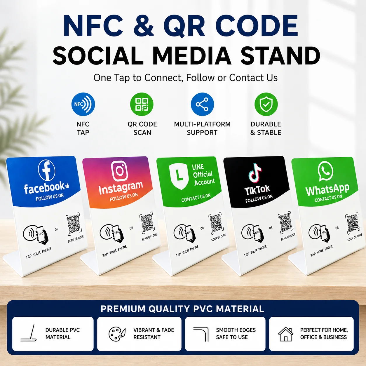 NFC 215 Programmable for Google NFC Station Table 13.56Mhz QR code can be independently set to link Standing Card