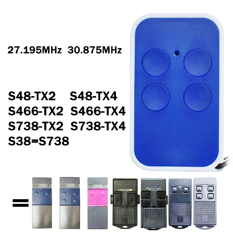 For CARDIN S466 TX2 TX4 S738 TX2 TX4 S48 TX2 TX4 S38=S738 Gate Remote Control Garage Door Opener 27.195MHz 30.875MHz Fixed Code