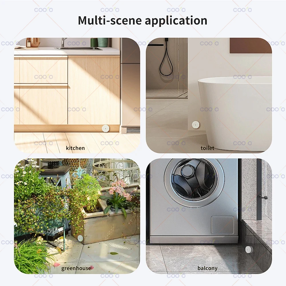 Ewelink Zigbee Smart Water Sensor Flood Leak Detector Remote Monitoring for Kitchen/Bathroom Support Home Assistant Zigbee2mqtt