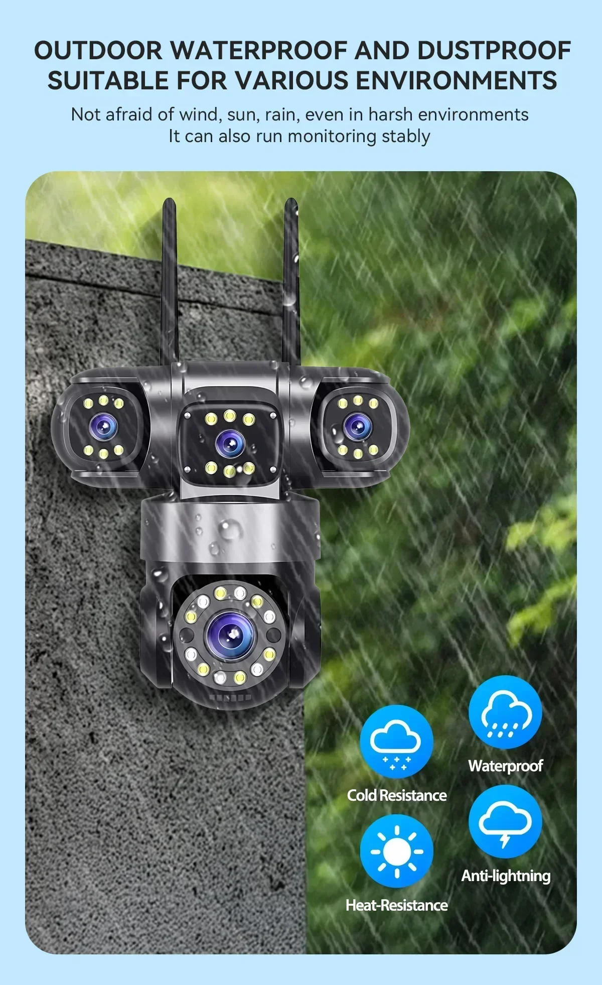 16X ZOOM WiFi Camera 20MP Four Lens Outdoor 6K 12MP IP66 Waterproof Night Vision Two-Way Intercom CCTV Video Surveillance
