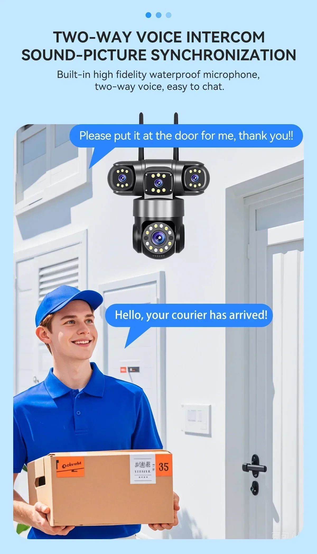 16X ZOOM WiFi Camera 20MP Four Lens Outdoor 6K 12MP IP66 Waterproof Night Vision Two-Way Intercom CCTV Video Surveillance