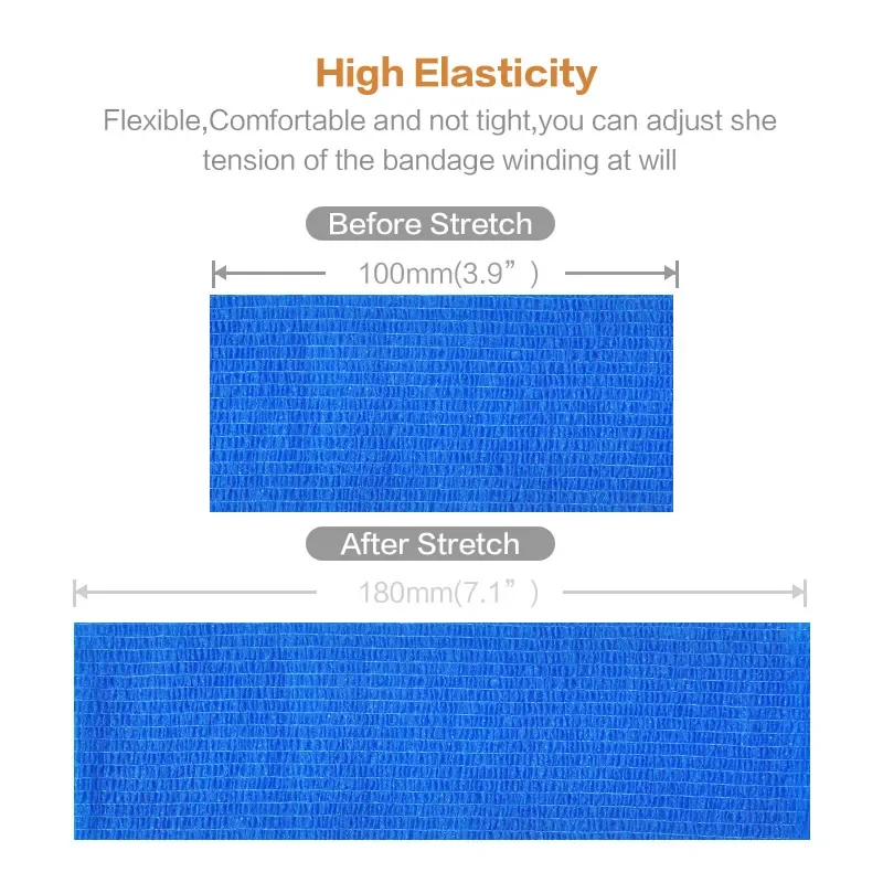 1/4pcs 2.5/5/7.5/10cm*4.8m Non Woven Elastic Self Adhesive Bandage Cohesive Bandage for Sports Fixing Finger Wrist Leg
