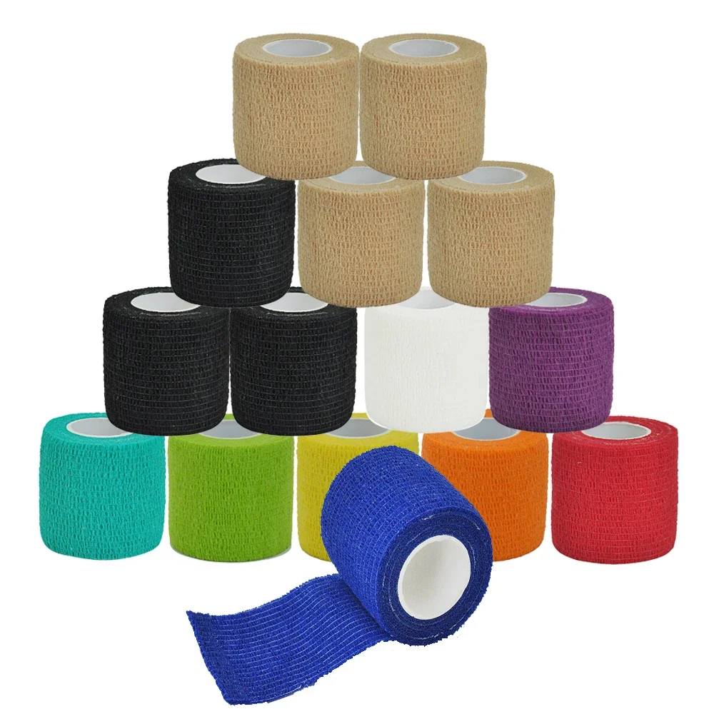 1/4pcs 2.5/5/7.5/10cm*4.8m Non Woven Elastic Self Adhesive Bandage Cohesive Bandage for Sports Fixing Finger Wrist Leg
