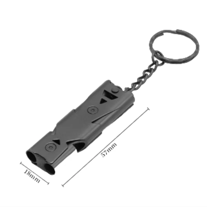 Double Tube Distress Whistle Outdoor Stainless Steel High-frequency Earthquake Rescue Whistle Survival Whistle