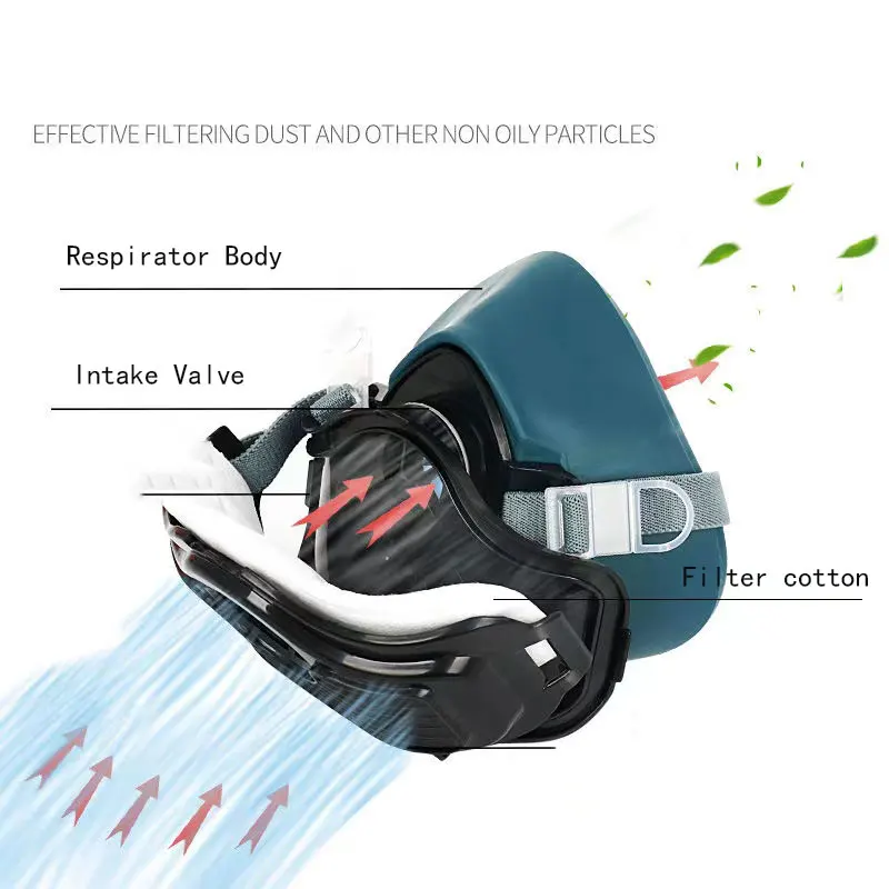 Silicone Dustproof Half Gas Mask With Goggles 3701 Filter cotton Suitable For Spray Paint Carpentry Grinding House Decoration