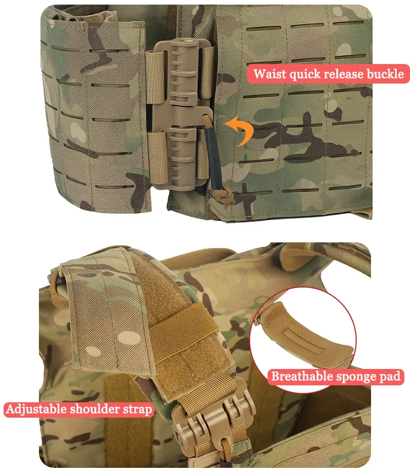 6094 Combat Vest 1000D High-Tensile Nylon Laser-Cut Webbing Rapid-Response for Hunting, Survival & Tactical Scenarios