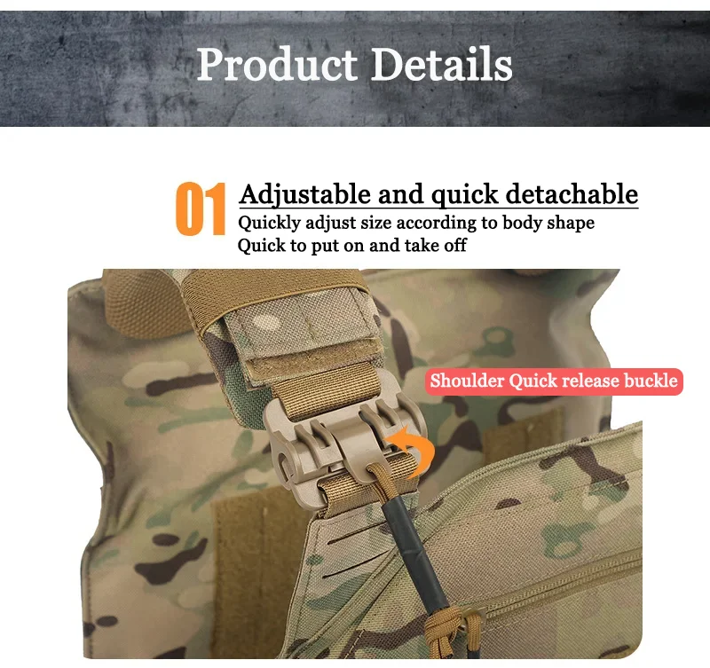 6094 Combat Vest 1000D High-Tensile Nylon Laser-Cut Webbing Rapid-Response for Hunting, Survival & Tactical Scenarios