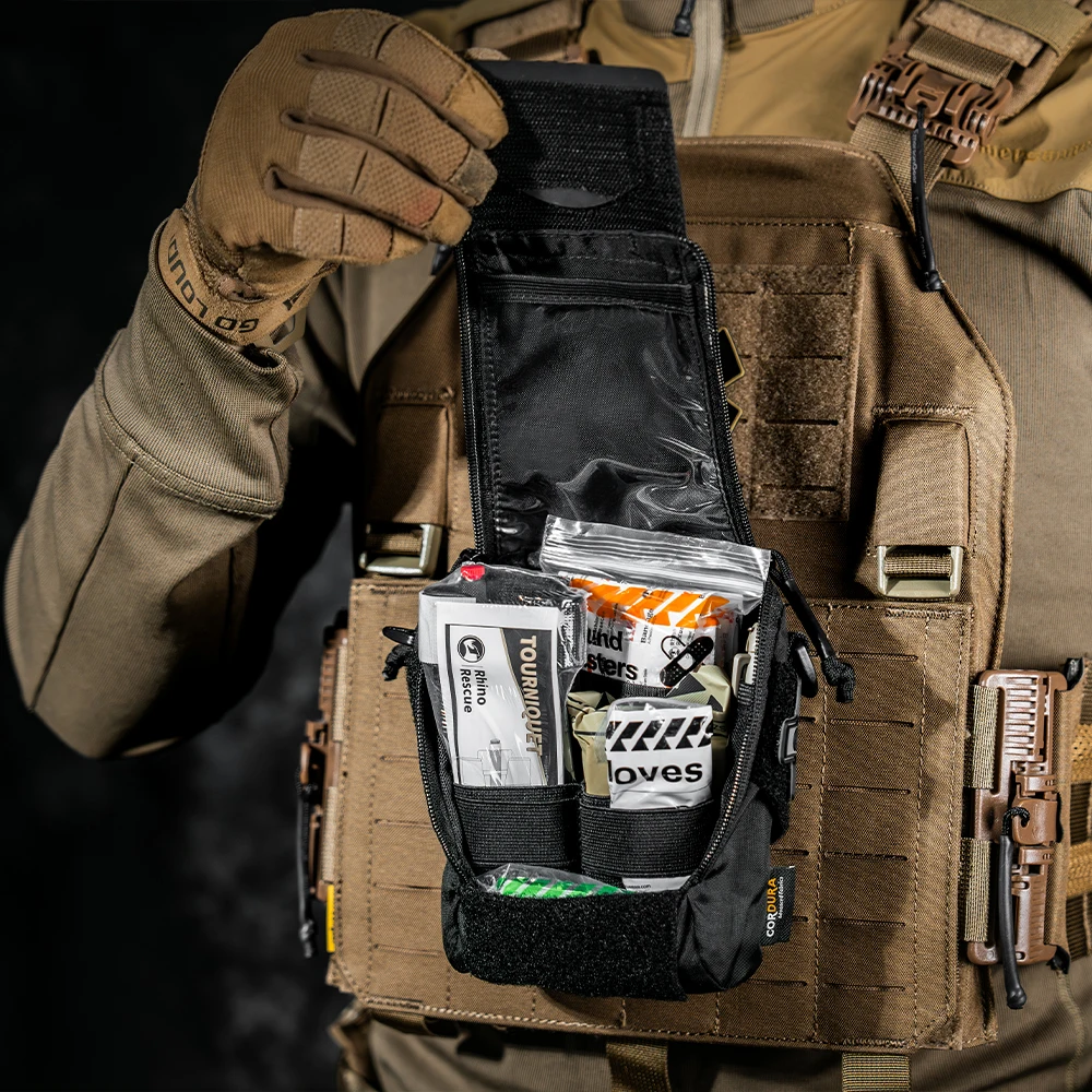 RHINO RESCUE MOLE IFAK Tactical Kit | Tourniquet, Compressed Gauze | MOLLE-Compatible for EMS, Survival & Range