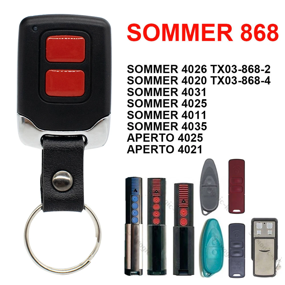 SOMMER 4020 TX03-868-4 4026 4031 Garage Door Remote Control 868MHz Handheld Transmitter For SOMMER APERTO 4025 4021 Gate Opener