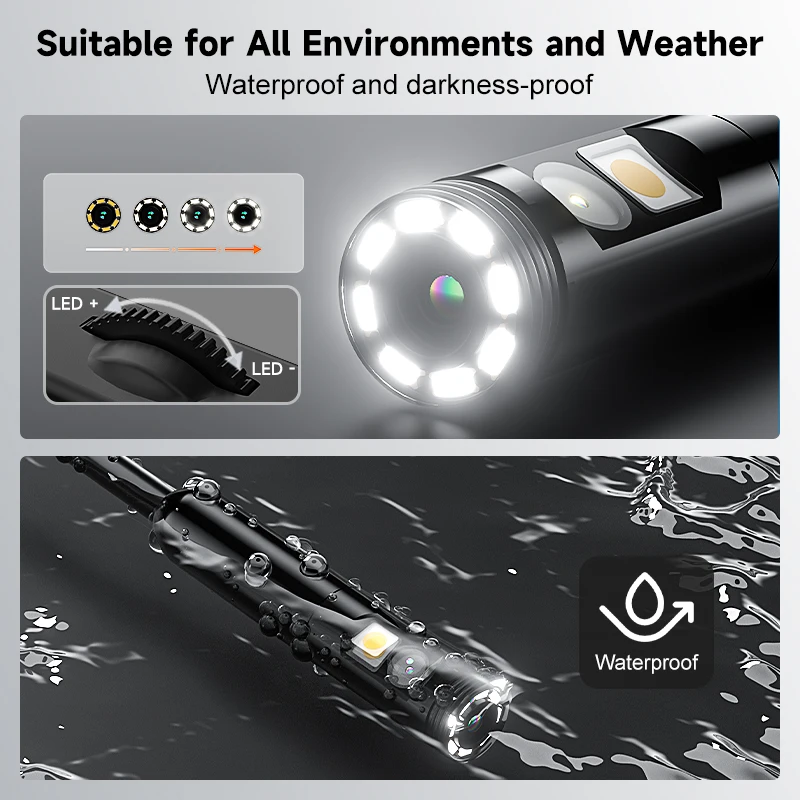 HD1080P Endoscope 3in1 Micro USB Type-C Single Dual Camera for IOS iphone Android Phones Waterproof Pipe Inspection Borescope