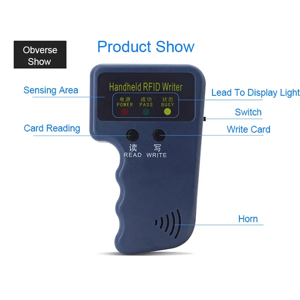 125KHz RFID Programmer Duplicator Copier Writer Reader Writer ID Card Cloner & key