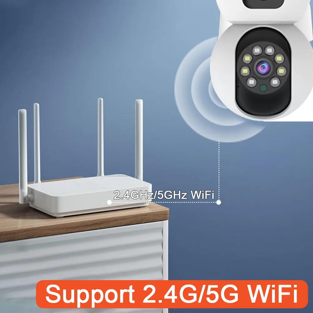 ANSVICAM Tuya Smart 4K 8MP Dual-Lens PTZ Security Camera 5G WiFi Dual-Screen Indoor Cameras AI Auto Tracking Color Night Vision