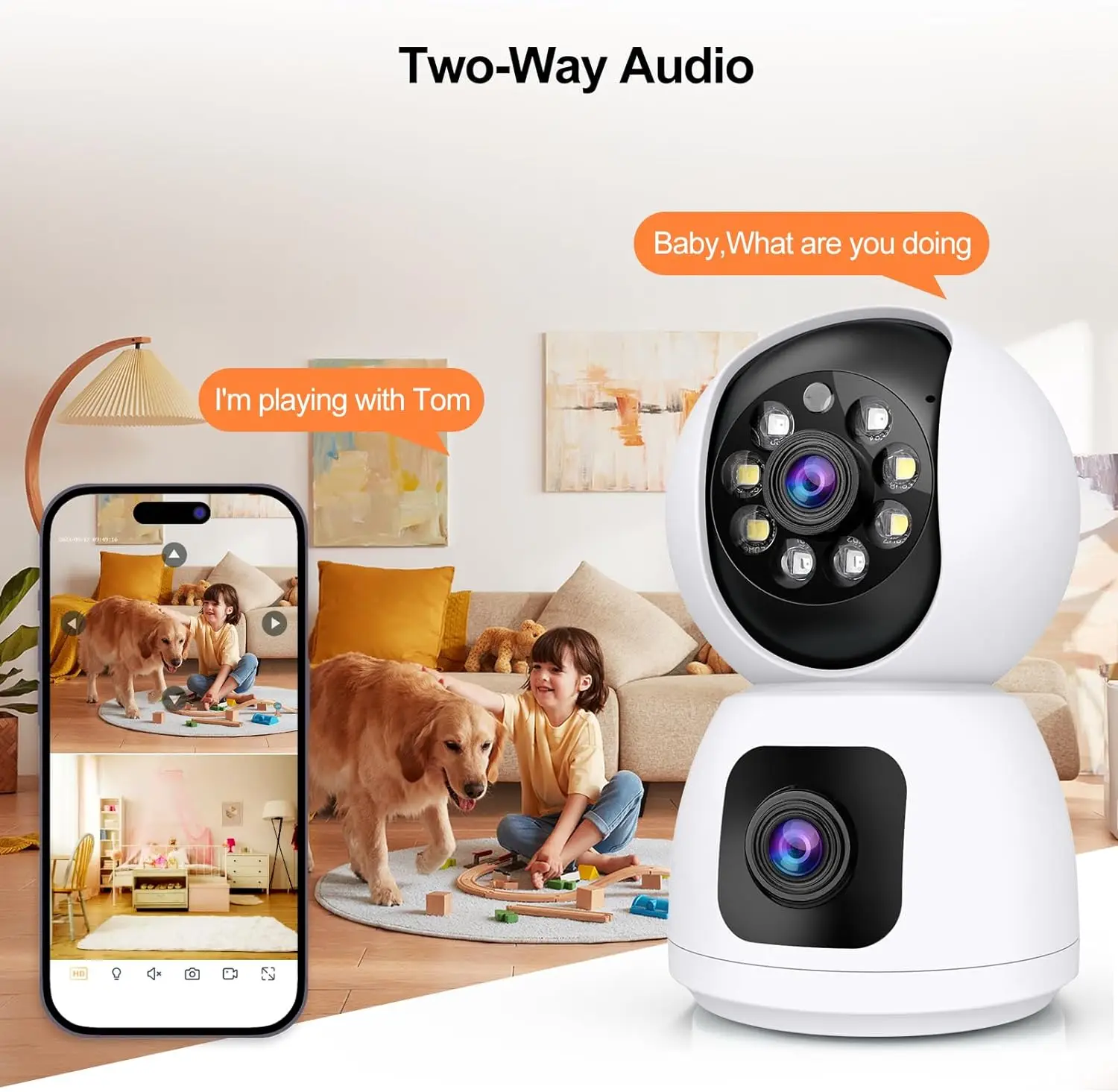ANSVICAM Tuya Smart 4K 8MP Dual-Lens PTZ Security Camera 5G WiFi Dual-Screen Indoor Cameras AI Auto Tracking Color Night Vision