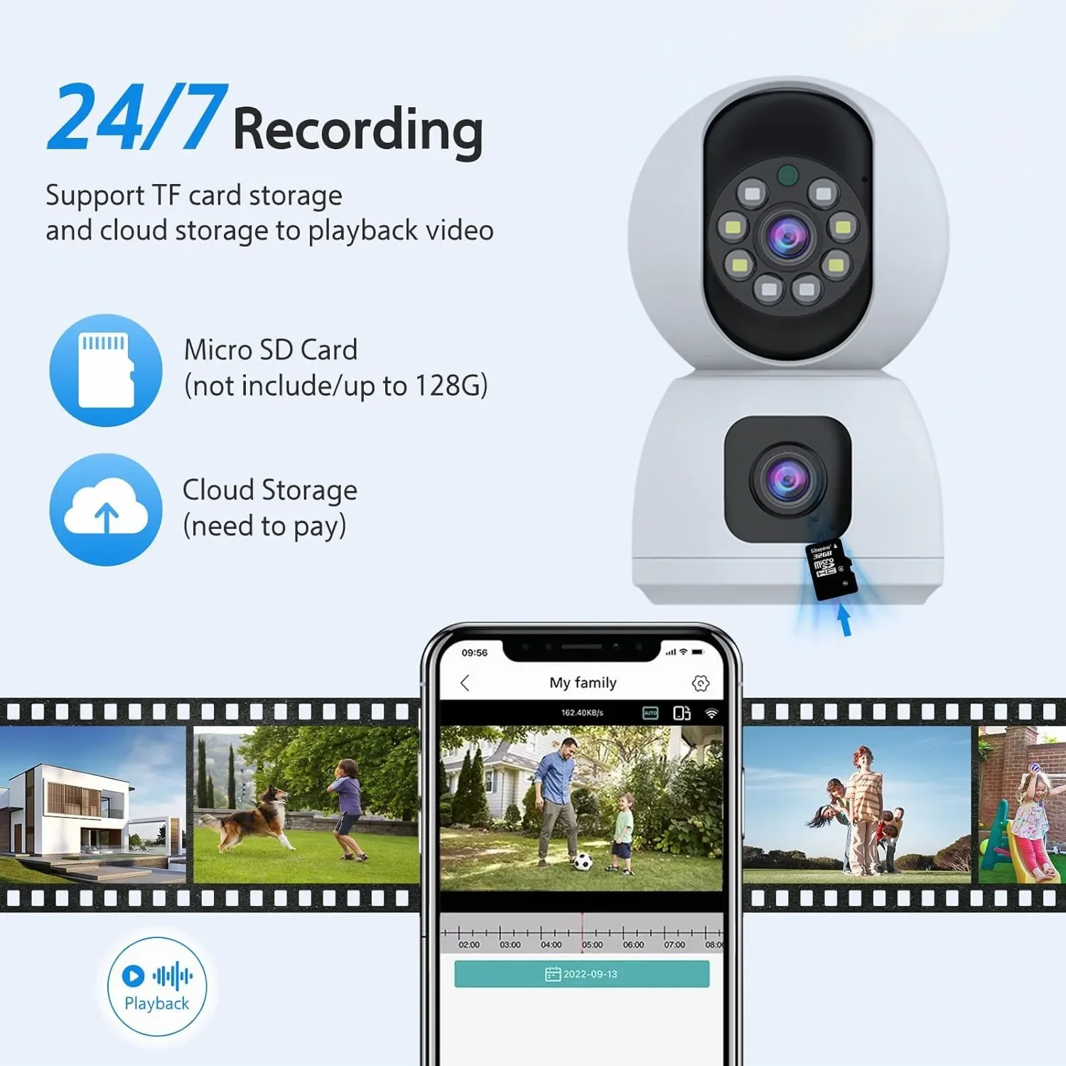 ANSVICAM Tuya Smart 4K 8MP Dual-Lens PTZ Security Camera 5G WiFi Dual-Screen Indoor Cameras AI Auto Tracking Color Night Vision