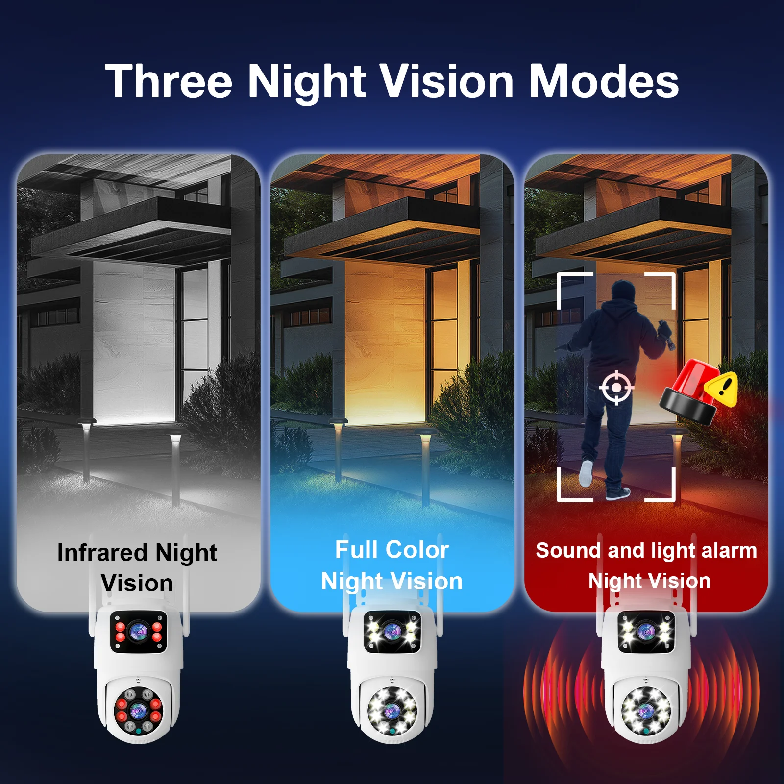 2PC 4K Tuya Dual Len PTZ Wifi Camera Outdoor Full HD 10MP Dual Screen Security Surveillance AI Auto Tracking Alexa Google Camera