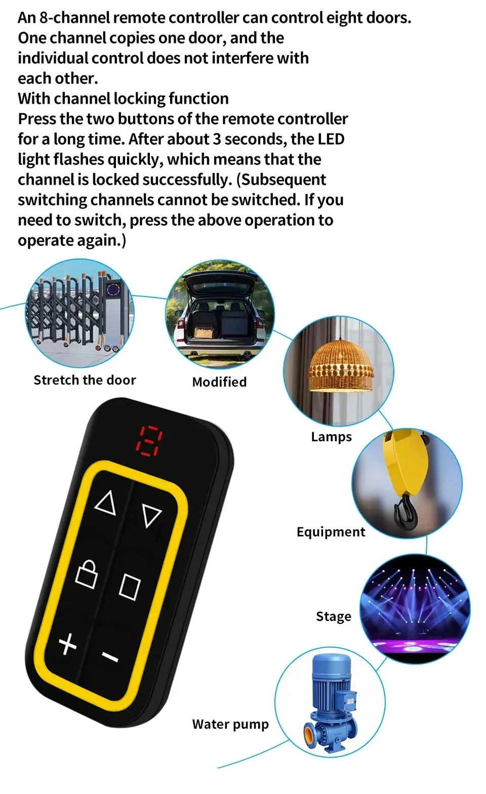 300-915MHZ 8 in 1 Garage Door Remote Control Copy Duplicator 433mhz 868mhz 8CH Multi-frequency Garage Remote Code Transmitter