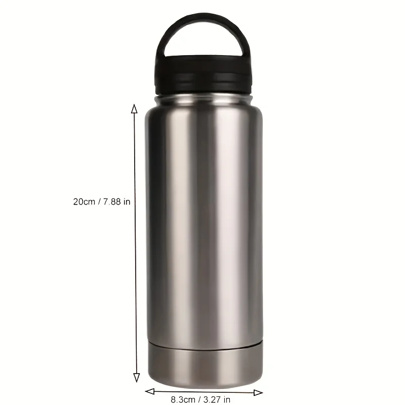 Diversion Safe Stainless Steel Water Bottle with Independent Safety Box at Bottom for Secure Storage
