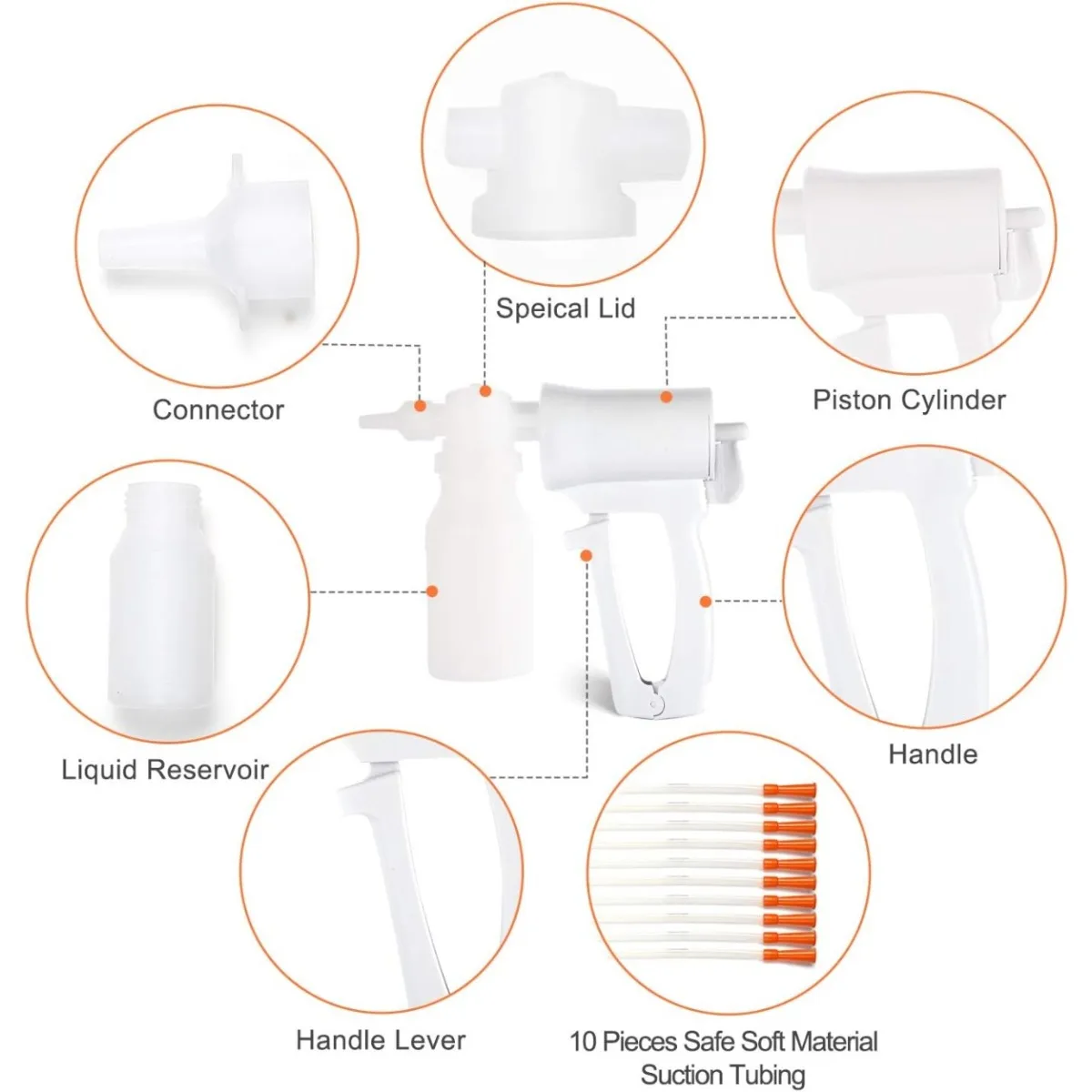 Portable Manual Sputum Suction Pump Handheld Medical Aspirator Device for Elderly Child Home Care Sterile Catheter Tube