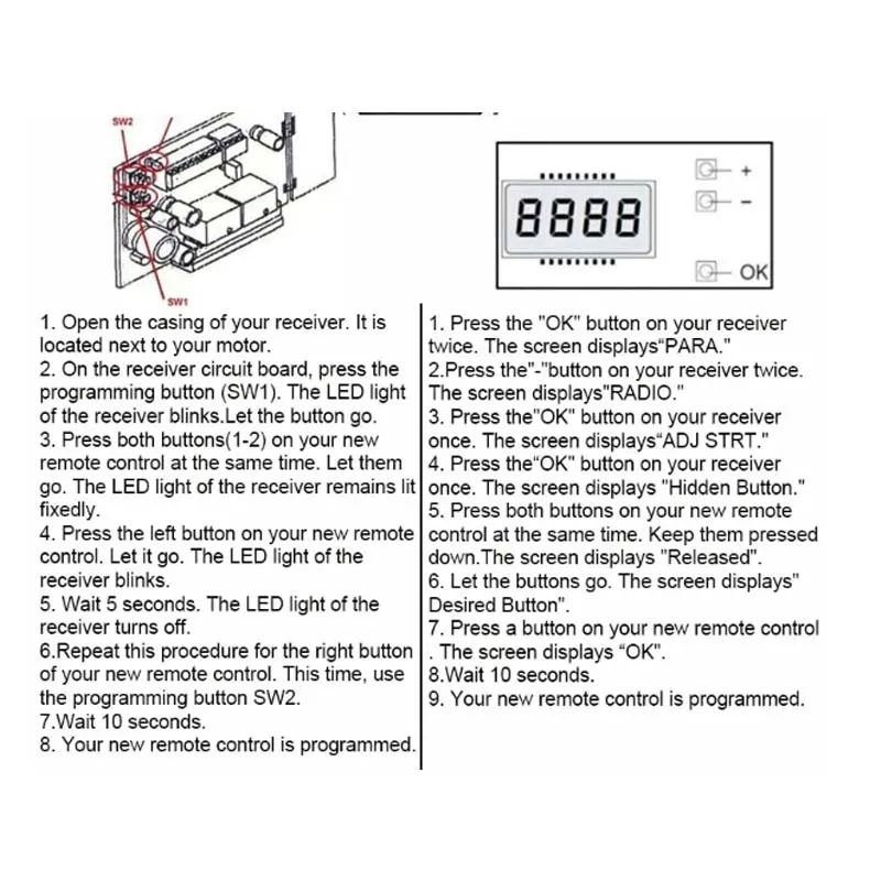 Remote Control MITTO 2 4 KLEIO B RCA 02 04 TRC1 TRC2 TRC4 Garage Door Opener 433.92MHz Transmitter