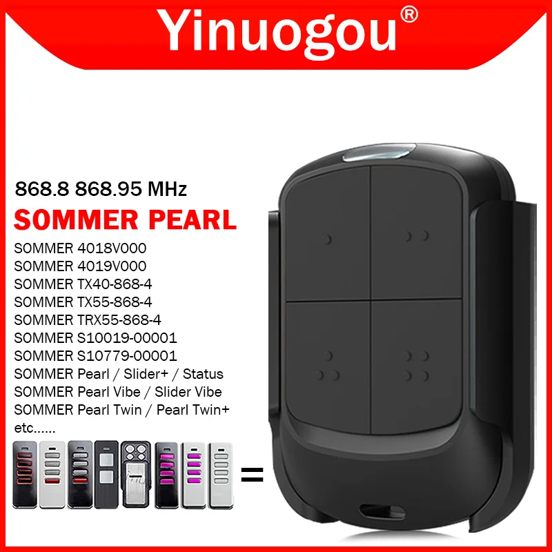 SOMMER 4018 4019 TX55-868-4 TRX55-868-4 TX40-868-4 Pearl Vibe Twin Status SOMloq2 Garage Door Remote Control 868.8MHz 868.95MHz
