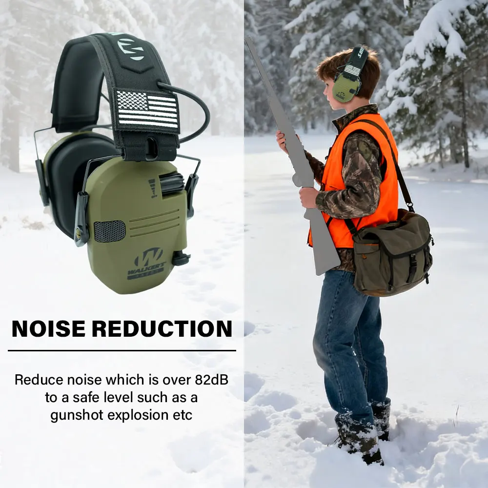 Shooting Hunting Electronic Earmuffs Active Noise Cancelling Protect Hearing Tactical Headset NRR22 EMI Filtering Sound Amplify